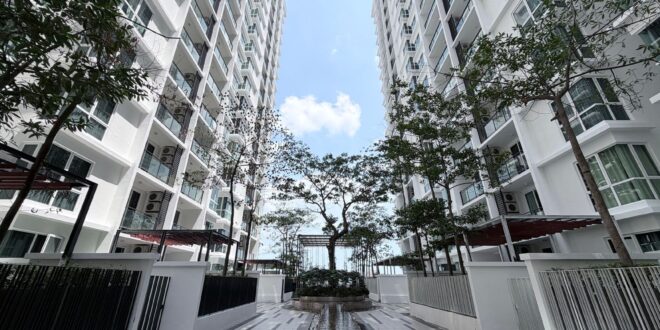 Exterior view of Green Kuantan Residence, modern eco-friendly apartments with landscaped gardens in Kuantan