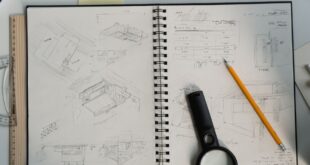 Sketsa rumah impian sederhana dengan desain minimalis, taman kecil, dan pencahayaan alami yang hangat.